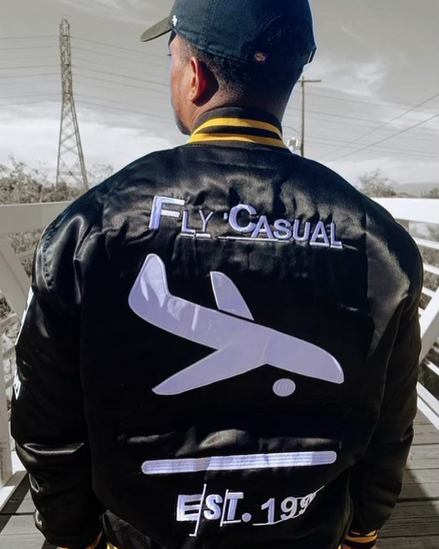 “FLY CASUAL” Lakers Championship Commemorative BOMBER JACKET (BLACK)